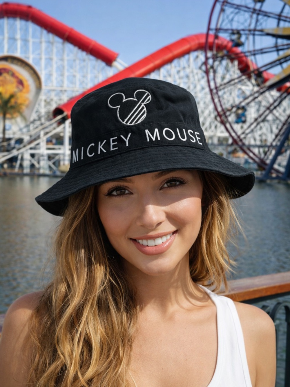 Disney Black Mickey Mouse Embroidered Bucket Hat